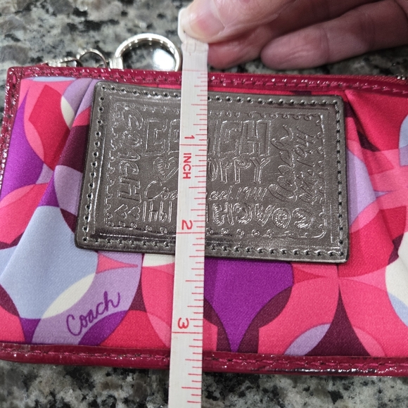 Coach Poppy Colorblock Card Case — Pink, Purple & Red - Picture 10 of 14